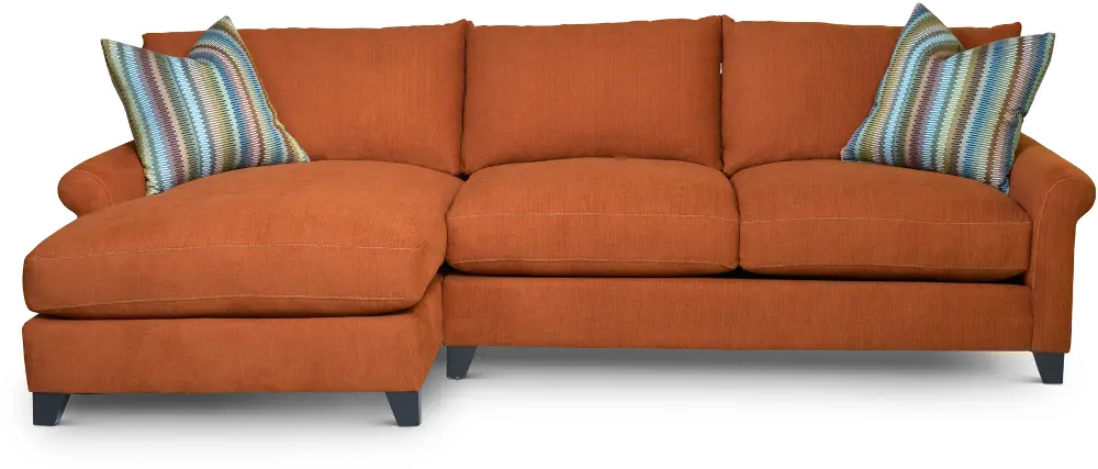 KIT Orange 2 Piece Sectional Sofa with LAF Chaise - Owen-1
