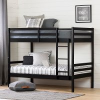 Industrial Modern Black Twin Over Twin Bunk Bed Induzy