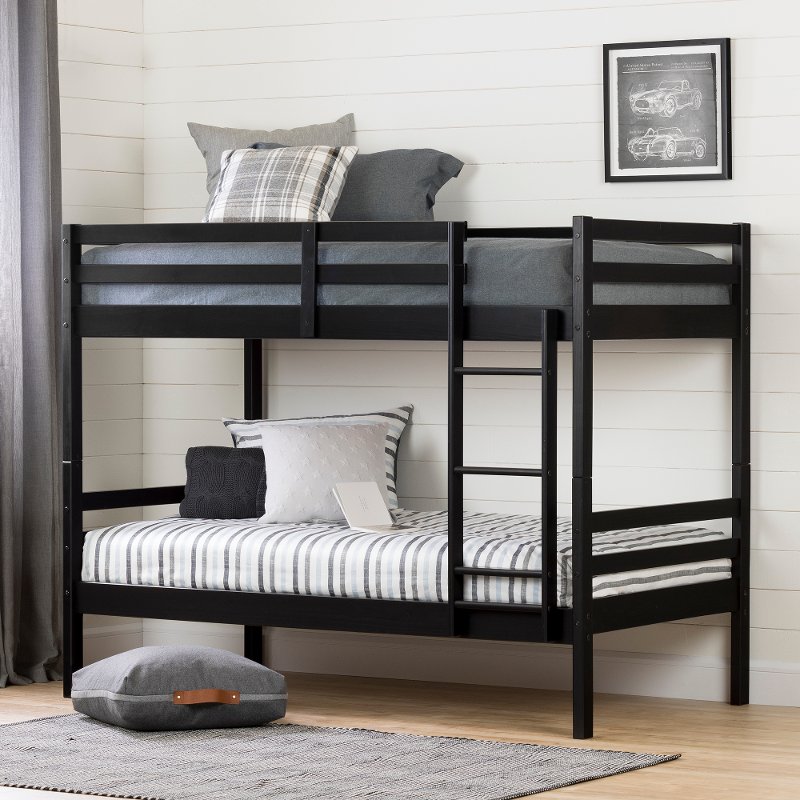 Industrial Modern Black Twin Over, Twin Bunk Bed Design