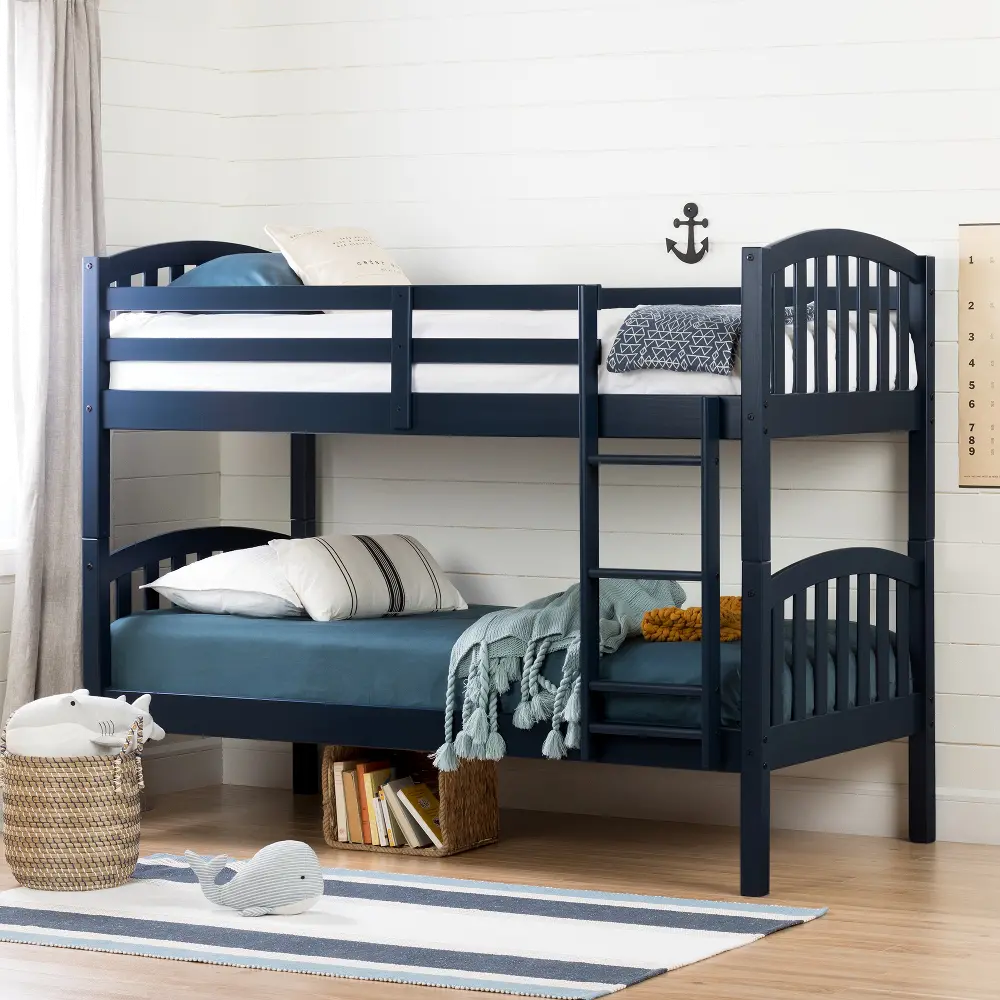 11823 Aviron Blue Twin-over-Twin Bunk Bed-1