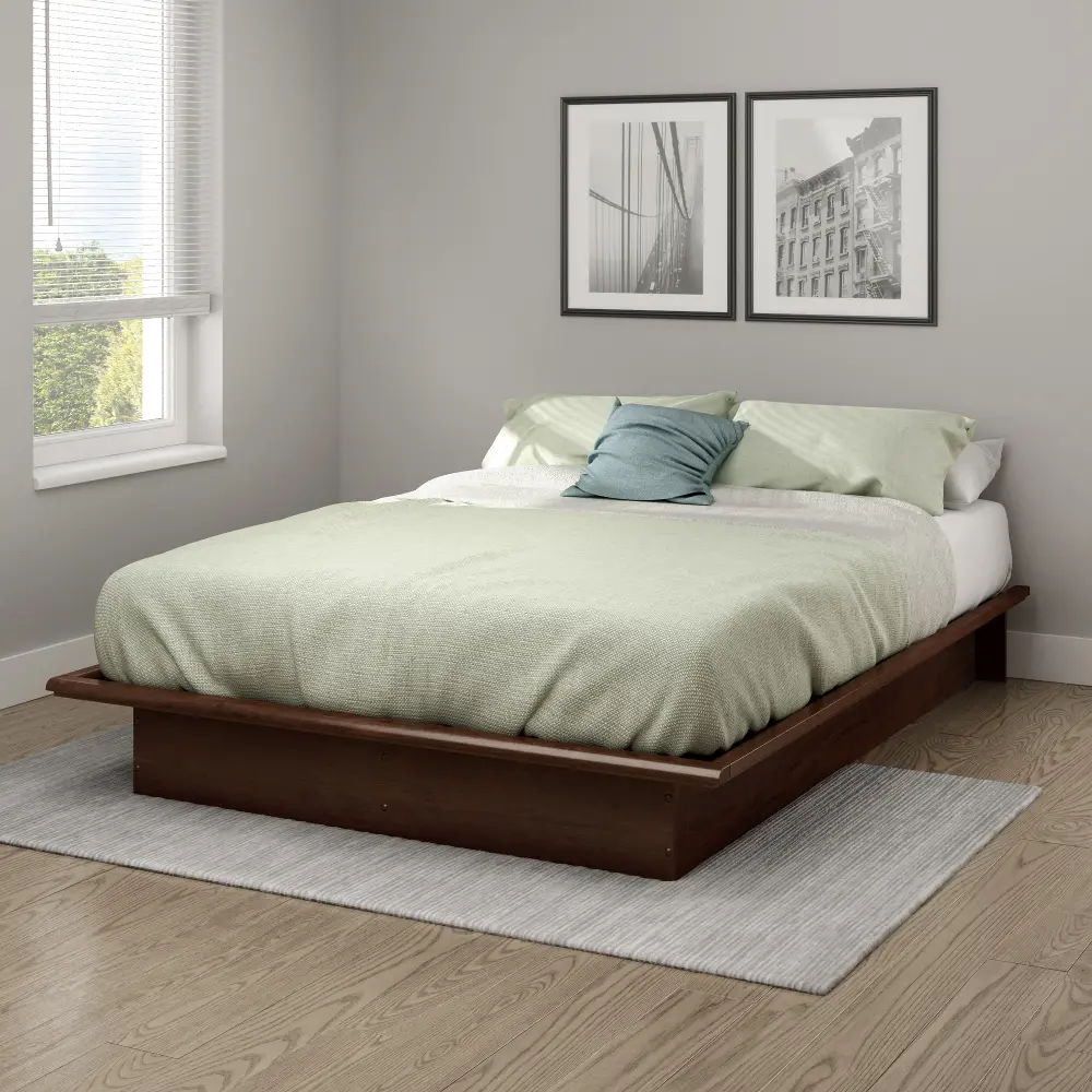 10437 Contemporary Cherry Full Platform Bed - Step One-1