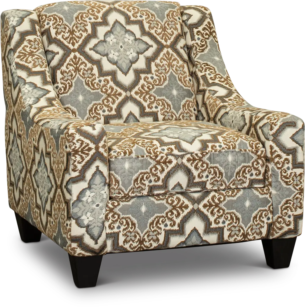 Anna Brown and Blue Accent Chair-1