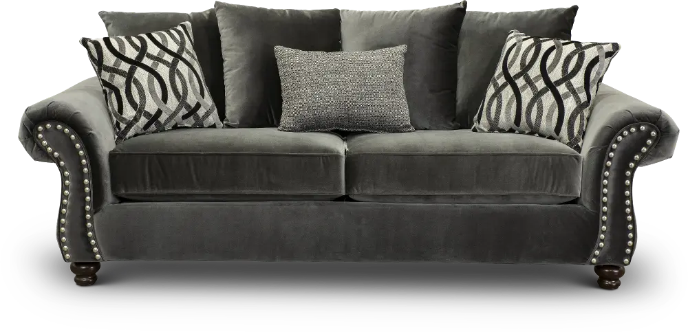 Traditional Mocha Gray Sofa - Richmond-1