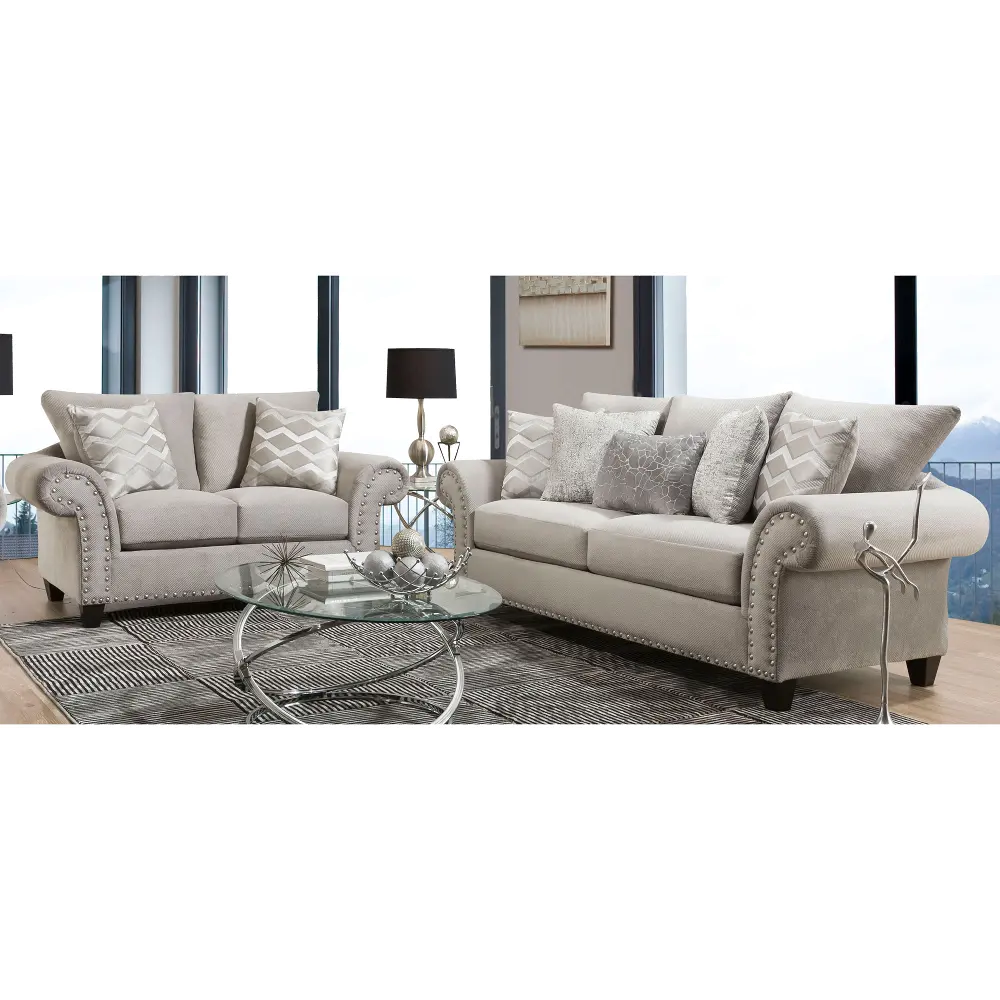 Platinum Gray 2 Piece Living Room Set - Camino-1
