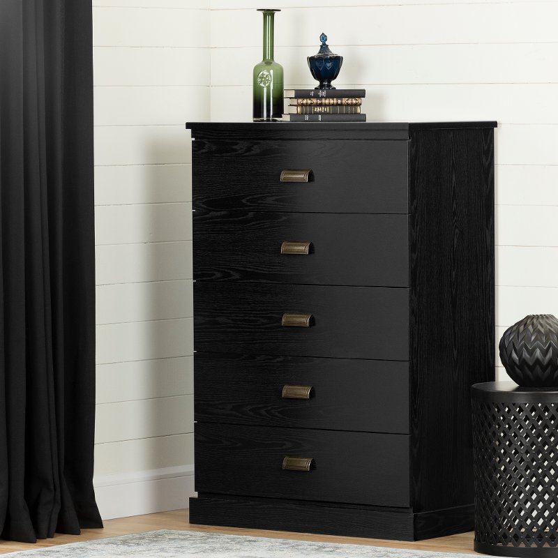 Modern Black 5 Drawer Chest Gloria Modern Black 5 Drawer Chest Gloria