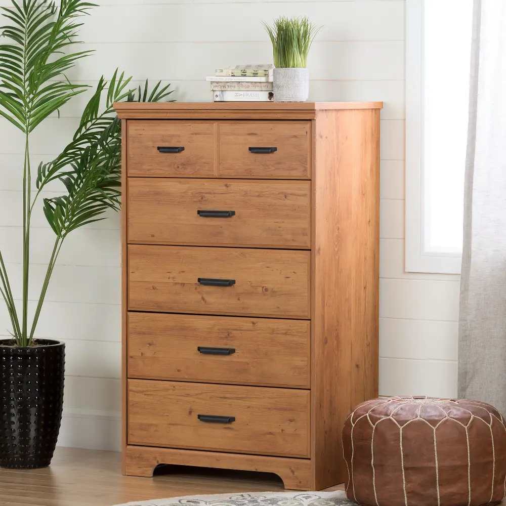 11302 Versa Country Brown 5 Drawer Chest-1