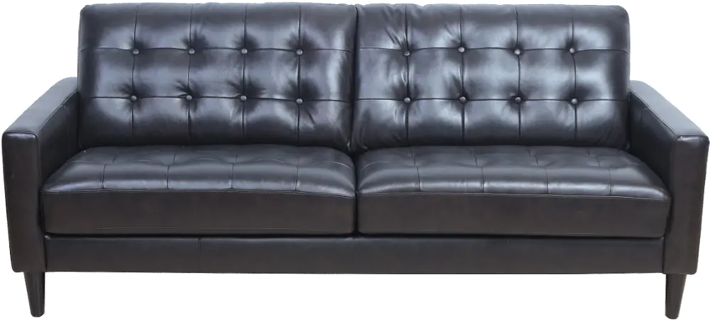 Mid Century Modern Dark Brown Leather Sofa - Ashton-1