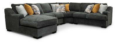 Graphite Gray 4 Piece Sectional Sofa With Raf Chaise Challenger Rc Willey Graphite Gray 4 Piece Sectional Sofa, 4 Piece Sectional Sofa With Chaise
