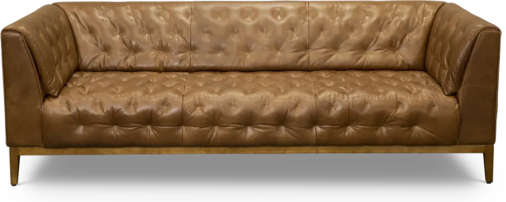 Modern Twig Brown Leather Sofa - Hive-1