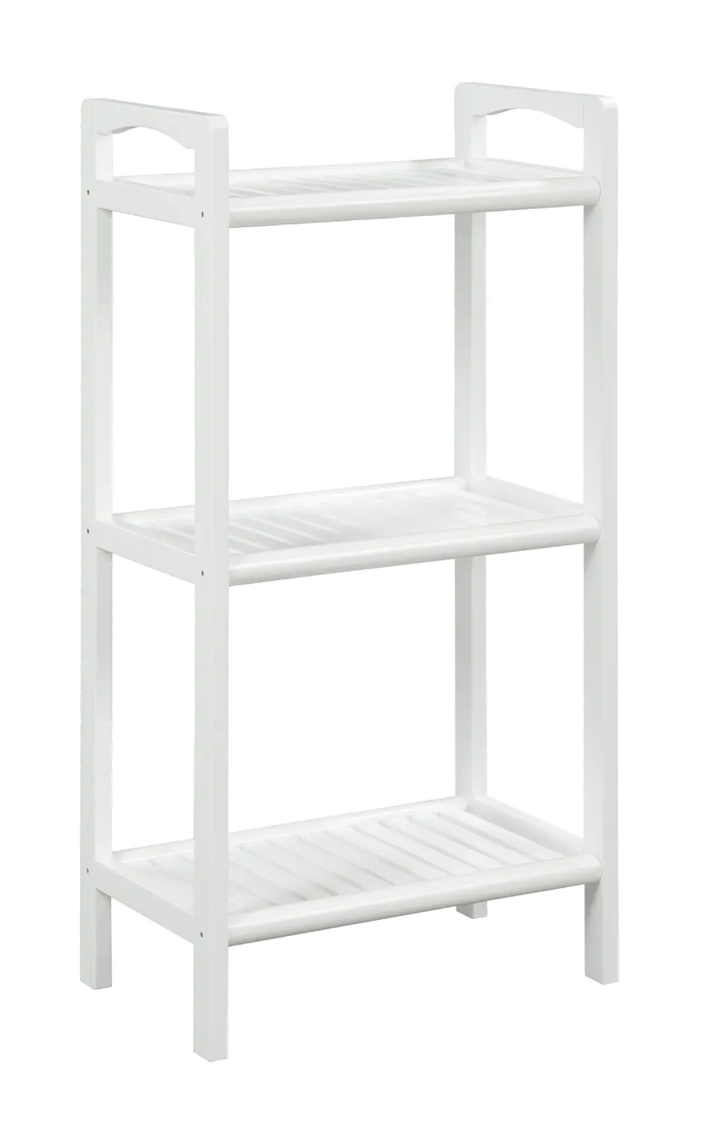 White Solid Wood 3 Shelf Tower - Abingdon-1