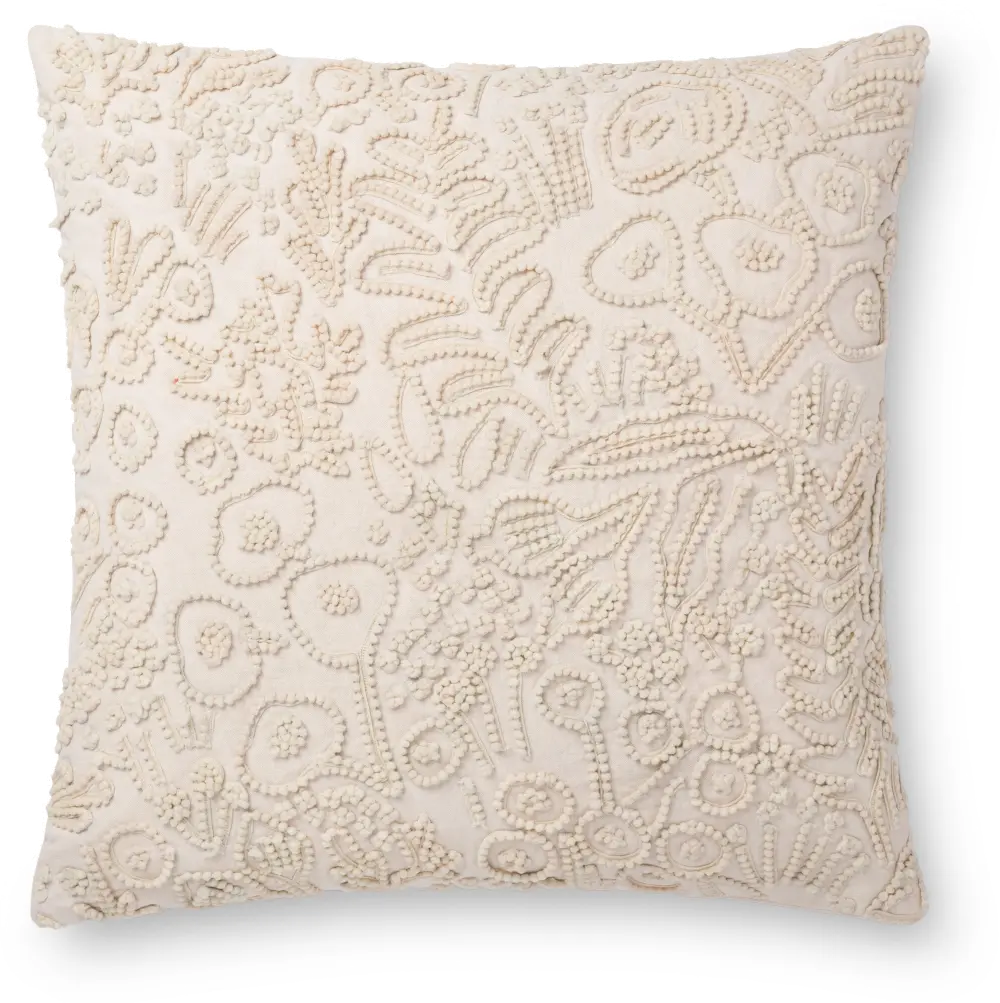 P6030-RP-IVORY Ivory Cotton Throw Pillow-1
