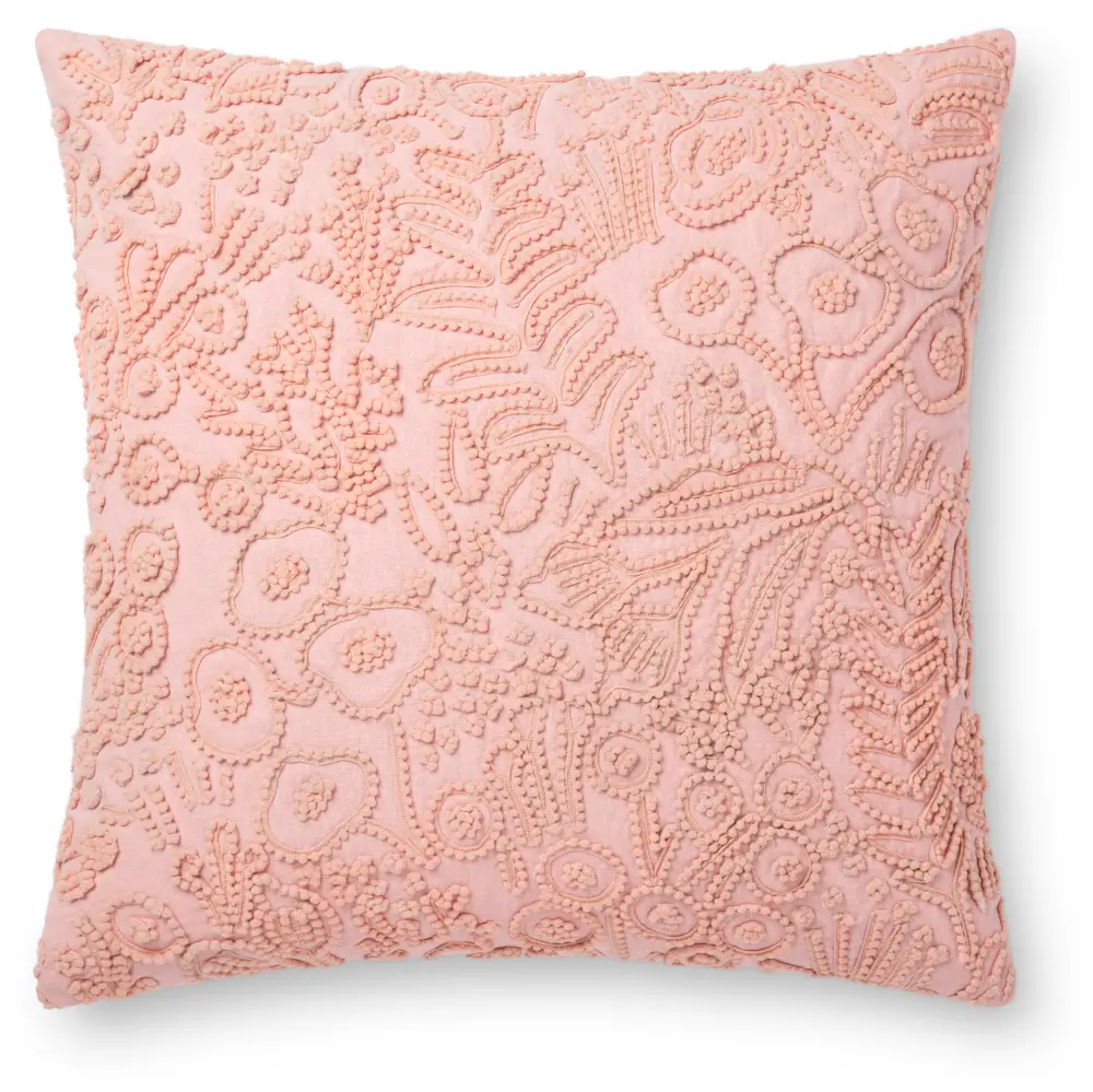 P6030-RP-ROSE Rose Pink Cotton Throw Pillow-1