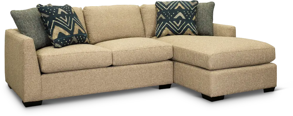 Beige 2 Piece Sectional Sofa with RAF Chaise - Notion-1