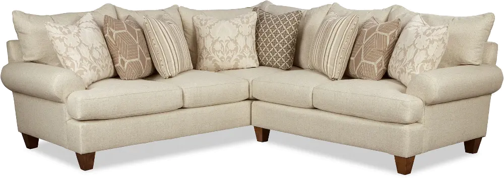 Traditional Beige Sectional Sofa with LAF Sofa - Swift-1