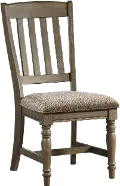 Balboa Park Roasted Oak Slat Back Upholstered Dining Chair