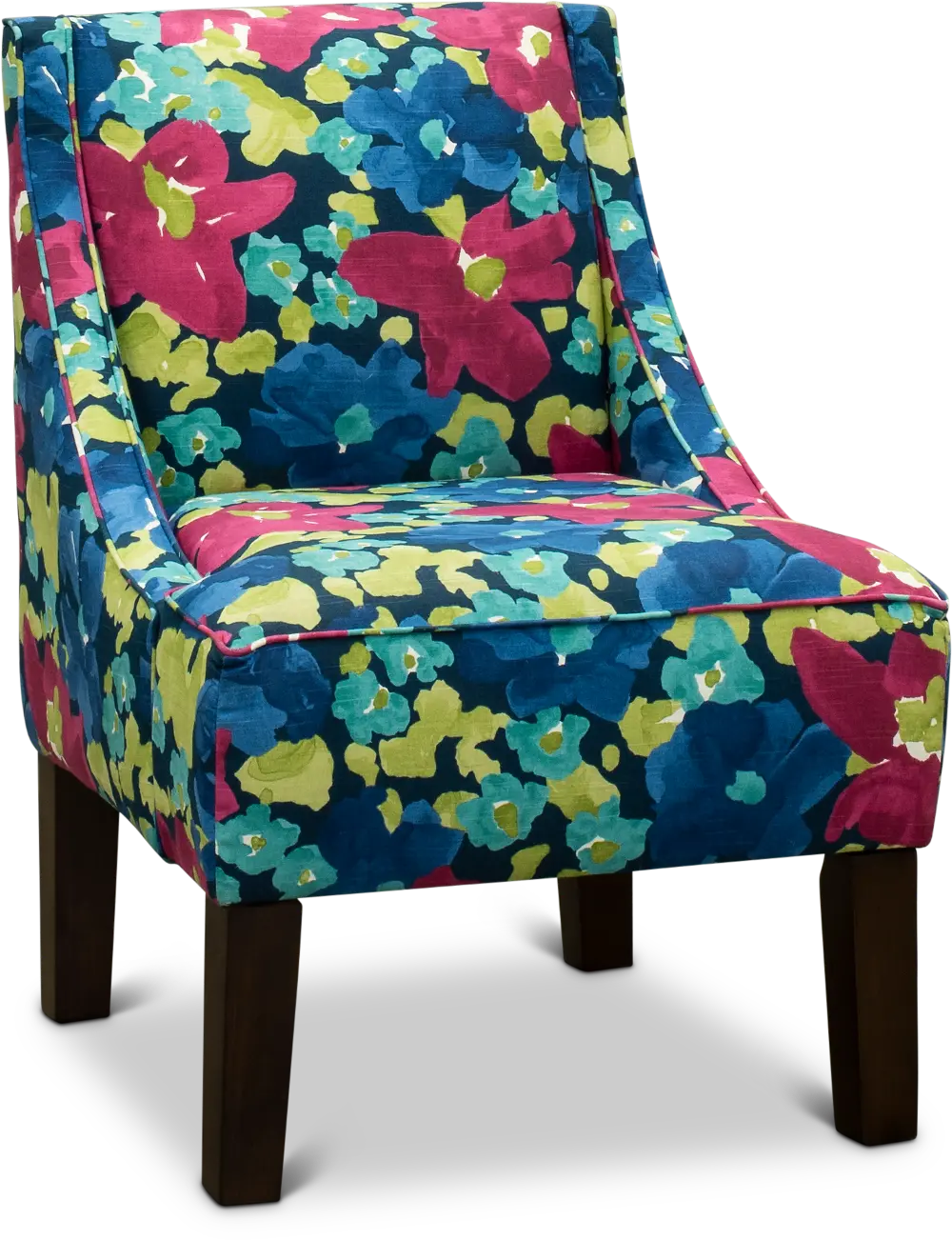 72-1EVNFLRFCH Fuchsia, Blue and Green Floral Accent Chair - Rebecka-1
