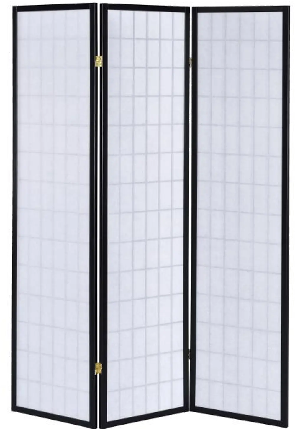 Black and White Transitional 3 Panel Folding Screen - Alberto-1