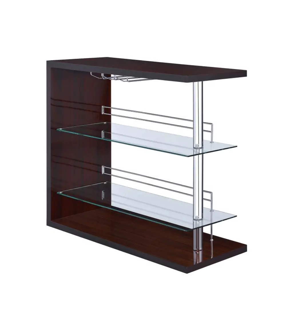 Brown and Chrome Bar Shelf Unit - Alfeo-1