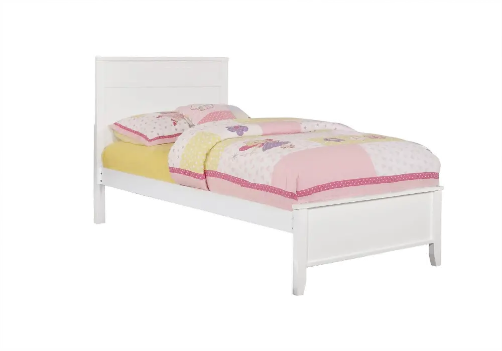 Contemporary White Twin Bed - Chevy-1