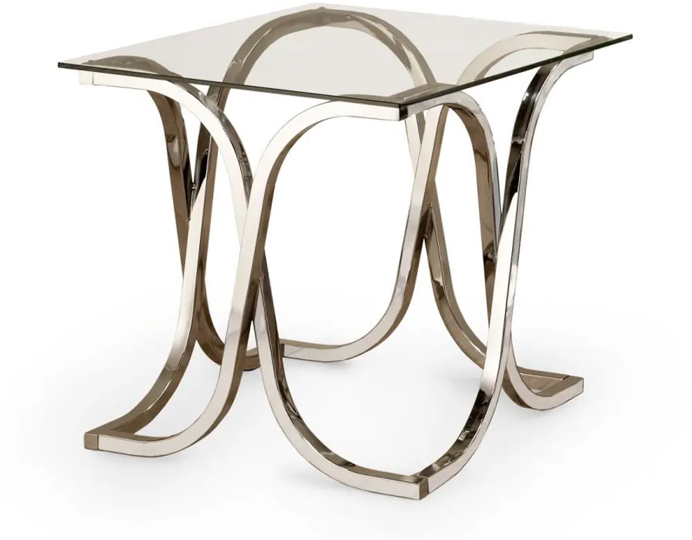 Claudio Chrome and Glass End Table-1