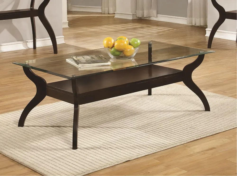 Casual Glass Top Coffee Table - Cooper-1