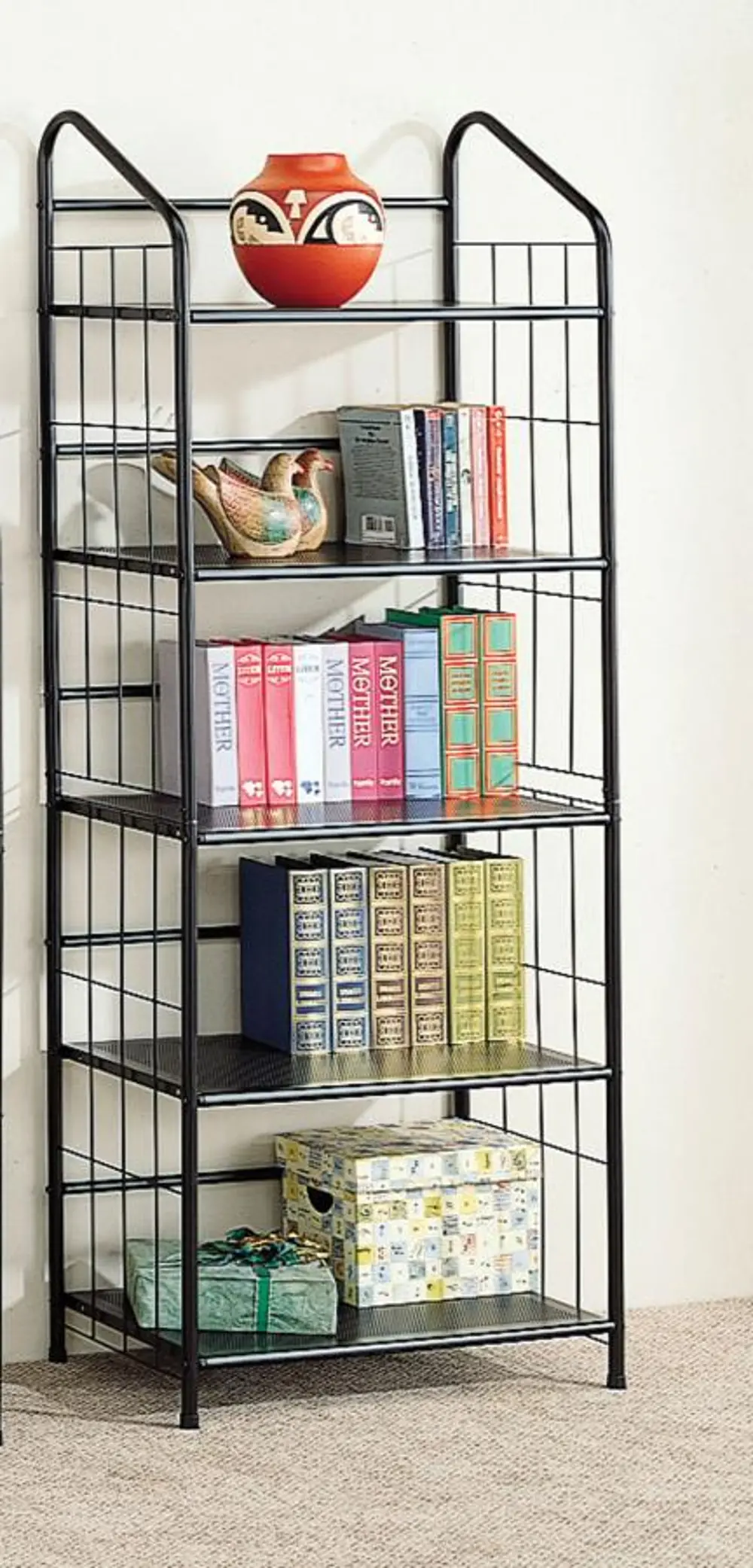 Casual Black Wire Bookcase-1