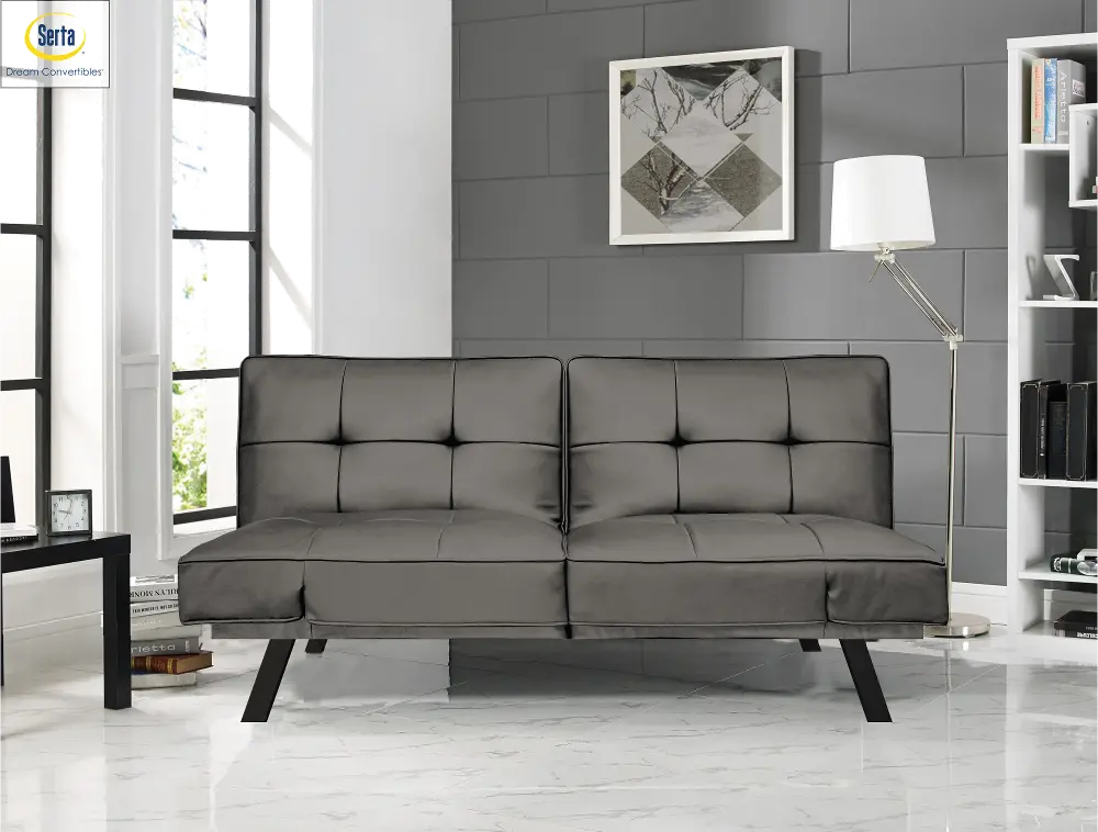 SC-DWSS3P2015 Serta Dark Gray Queen Convertible Sofa Bed - Dorian-1