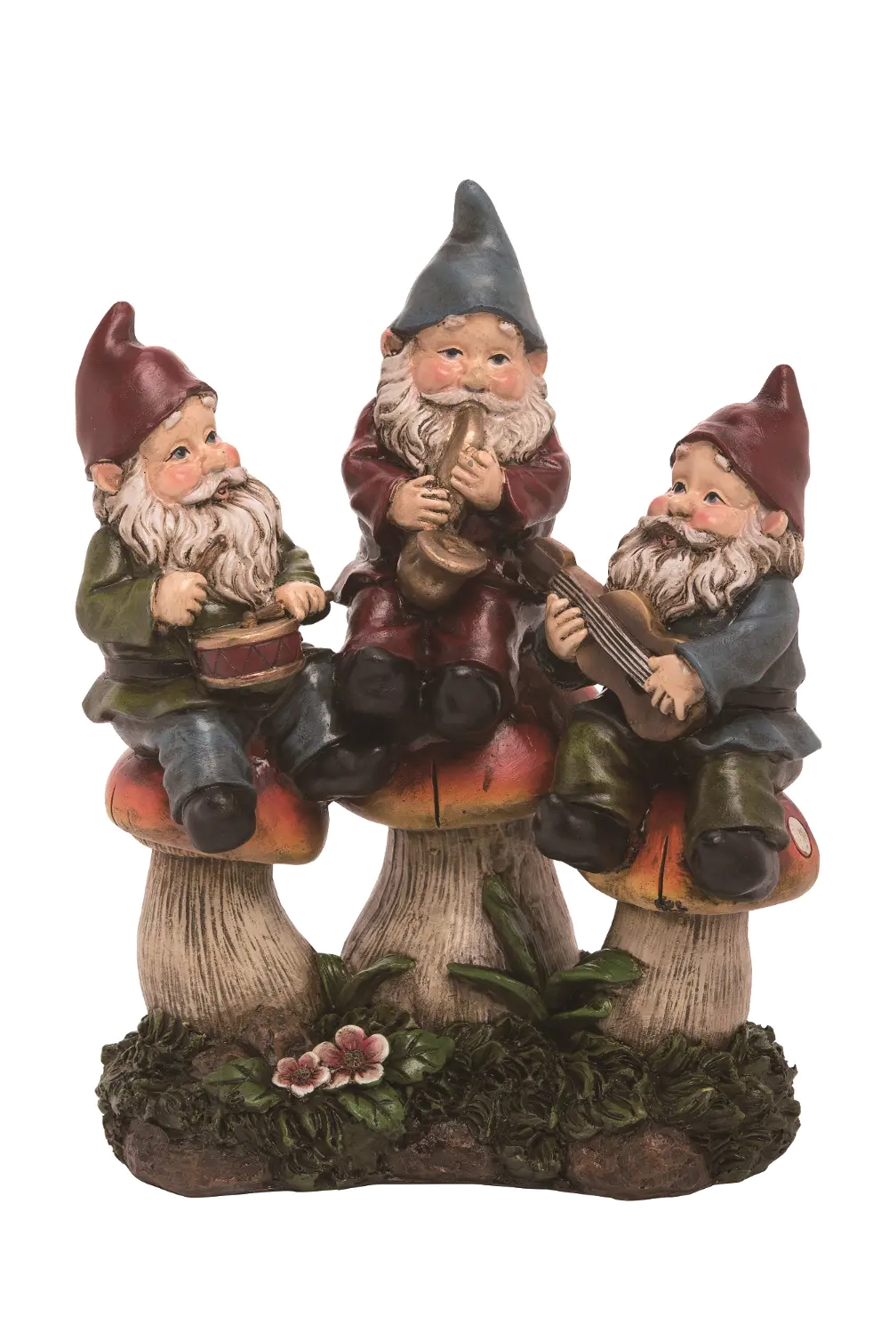 Resin Gnome Figurine Sculpture with Musical Instruments-1