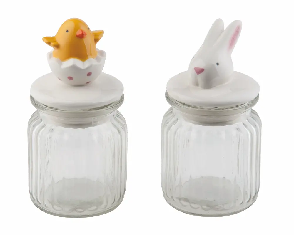 Assorted 3 Inch Dolomite and Glass Decorative Candy Jar-1