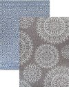 5 x 7 Medium Sea Blue, Dune and Gray Indoor-Outdoor Rug - Outdurable