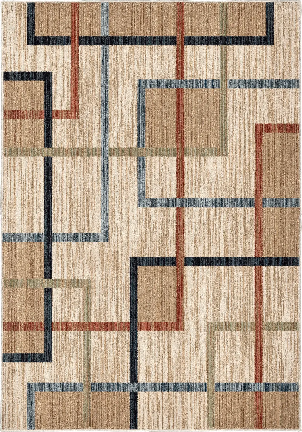 8009/5X8 5 x 8 Medium Traditional Beige, Red, and Blue Rug - Sedona-1