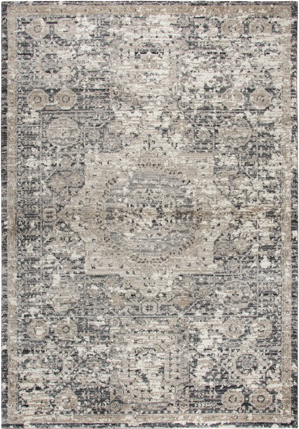 Panache 8 x 11 Traditional Gray and Beige Area Rug-1