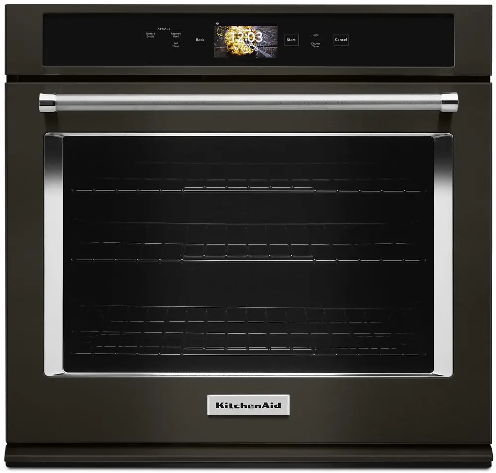 KOSE900HBS KitchenAid 30 Inch Smart Oven+ Single Wall Oven - 5.0 cu. ft. Black Stainless Steel-1