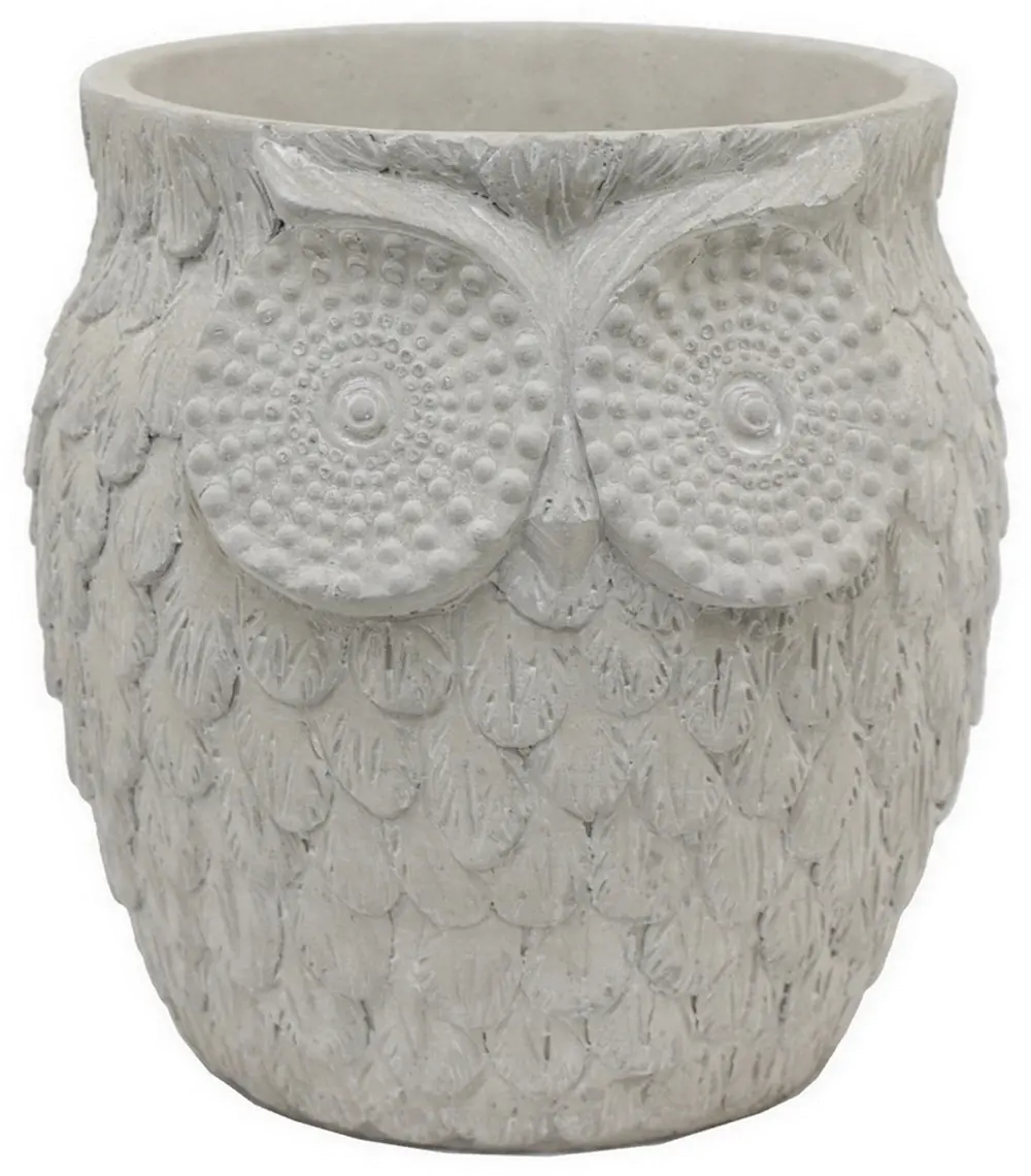 8.5 Inch White Owl Planter-1