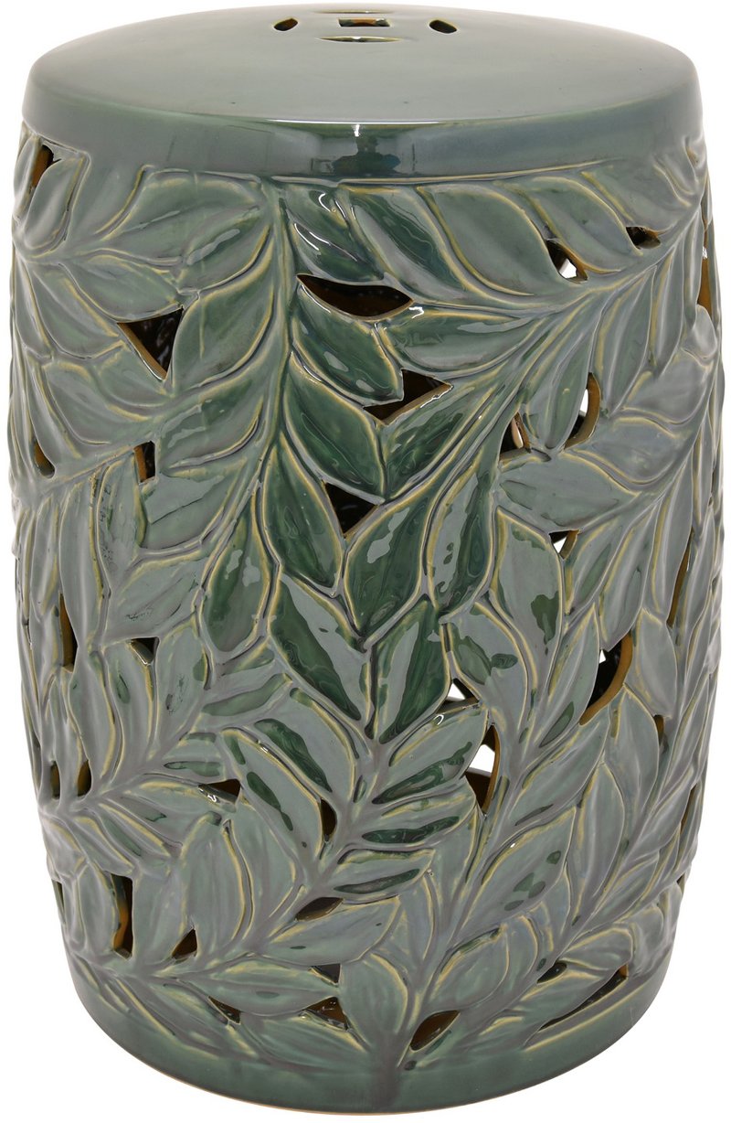 Dark Green Leaf Garden Stool Rc Willey, Green Garden Stool Ceramic
