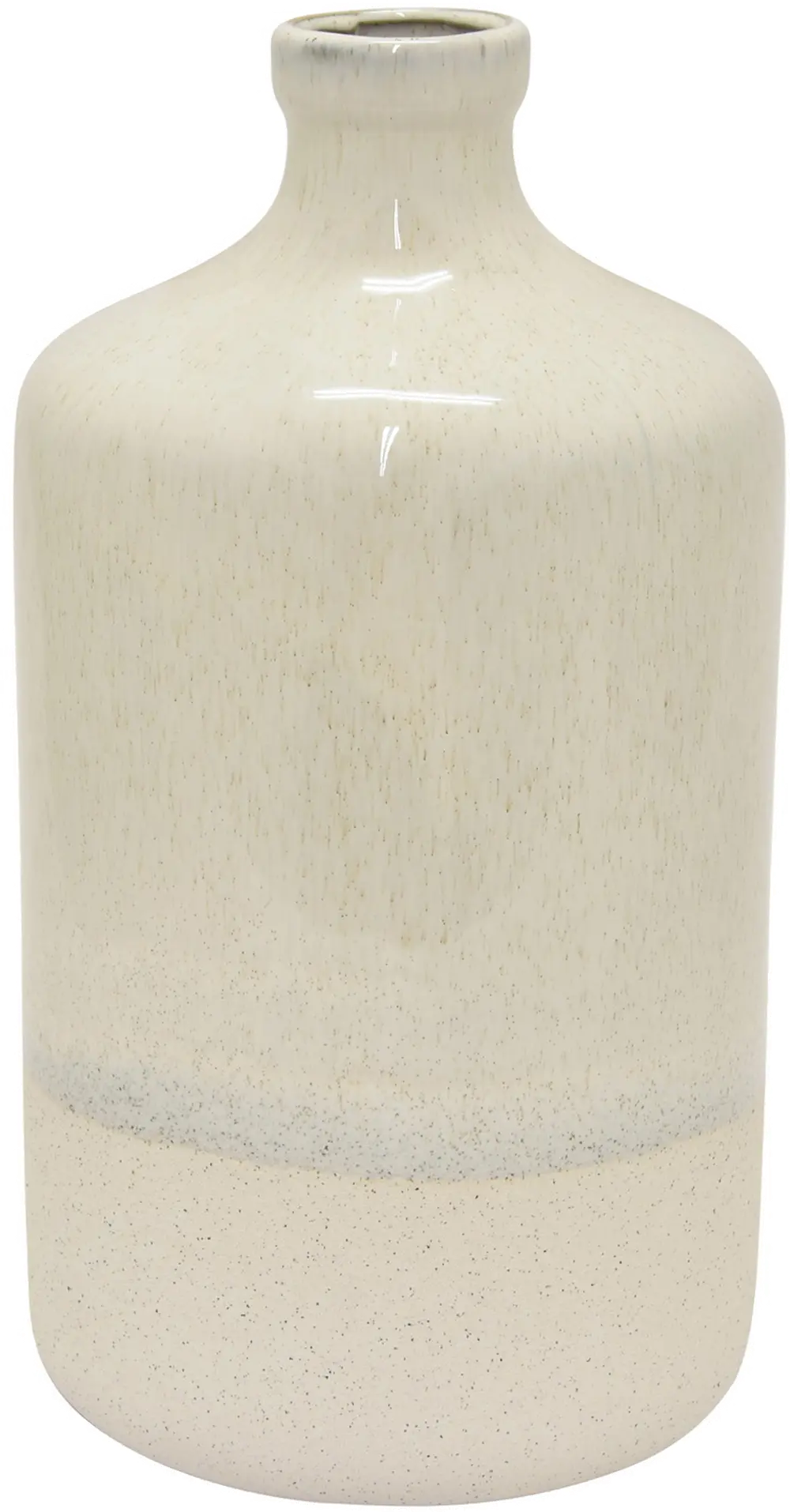 14 Inch Cream Ceramic Bottle Vase-1