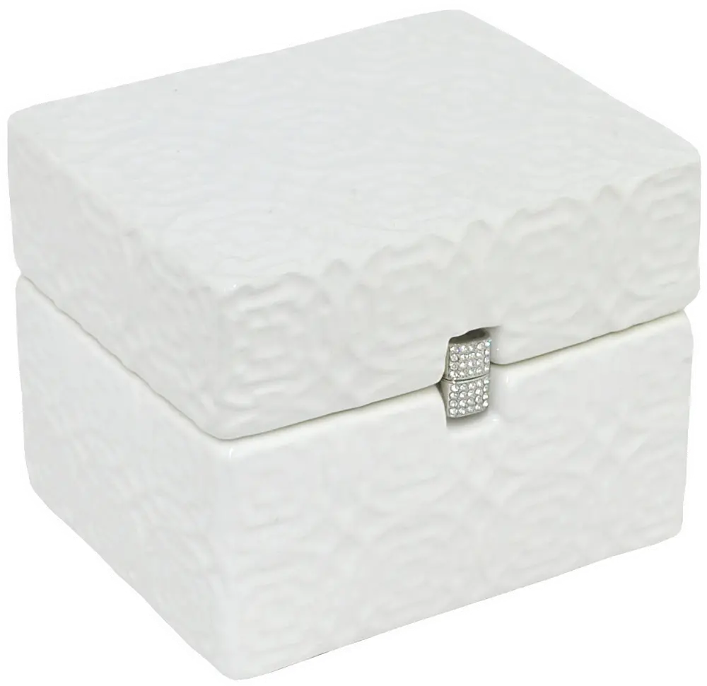 White Ceramic Box with Bling Clasp-1