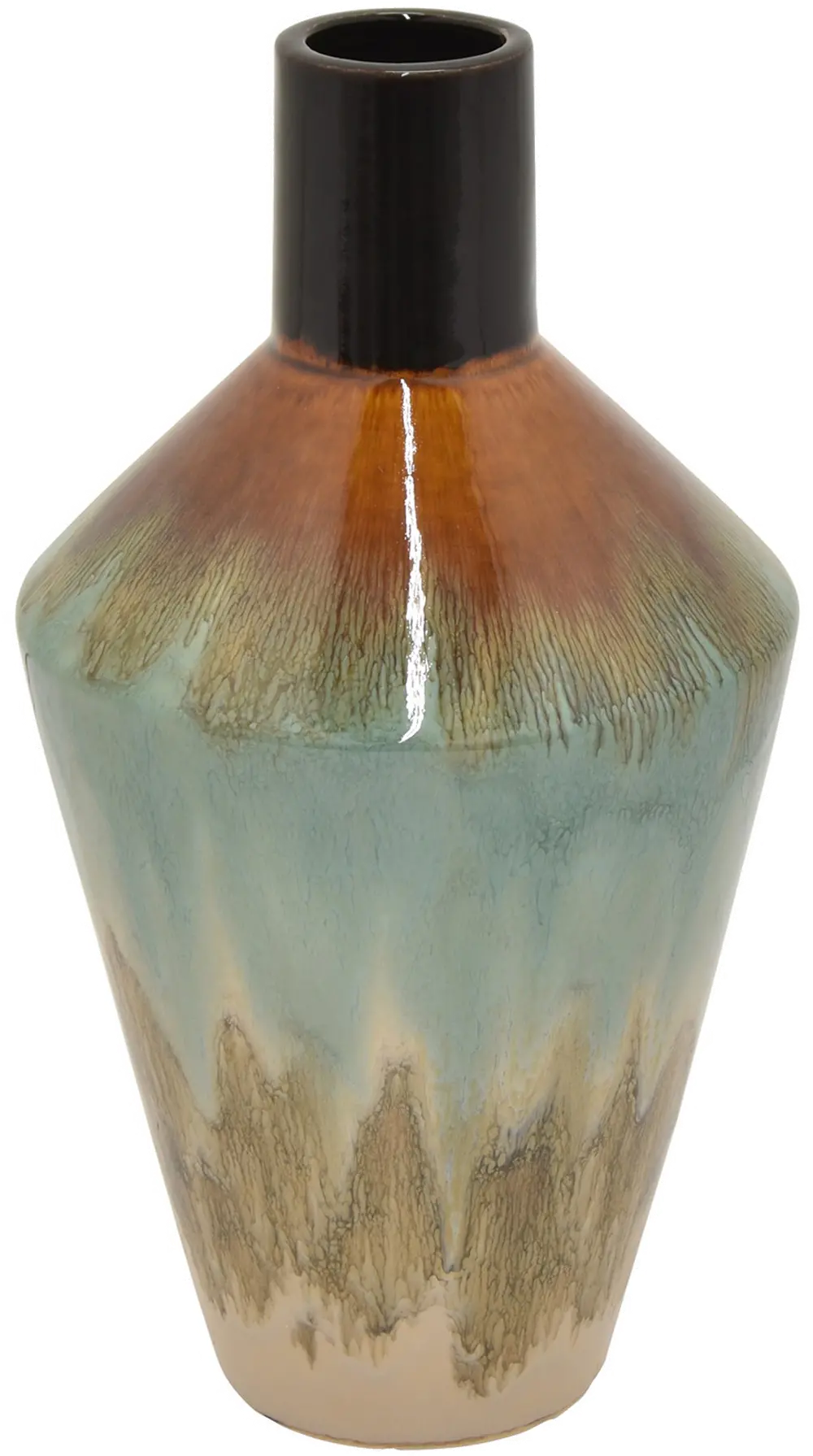 13 Inch Earth Tone Ceramic Vase-1