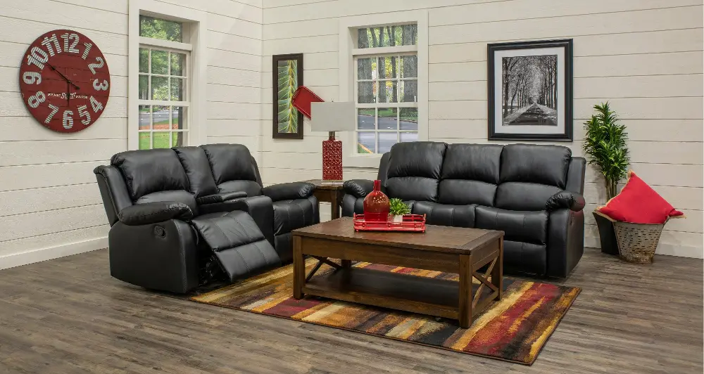 Black Contemporary Reclining Living Room Set - Clarkdale-1