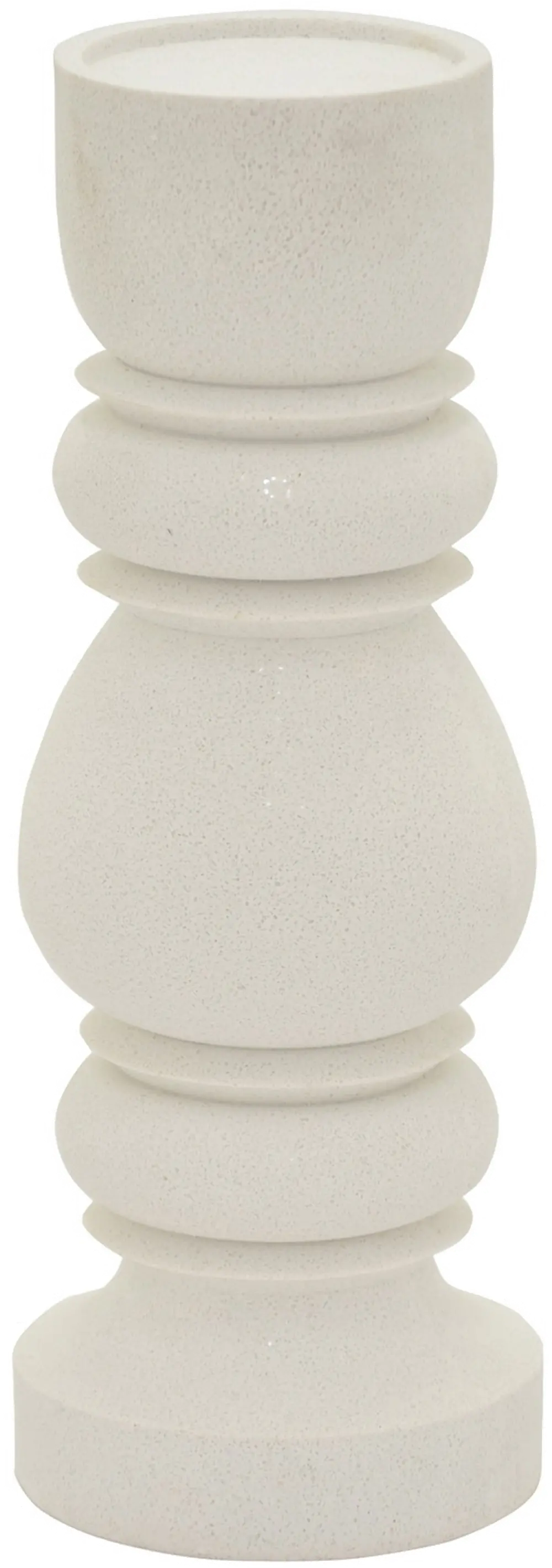 14  White Stone Look Candle Holder-1