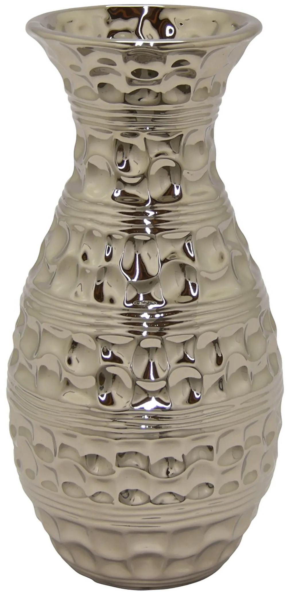 12 Inch Silver Ceramic Vase-1