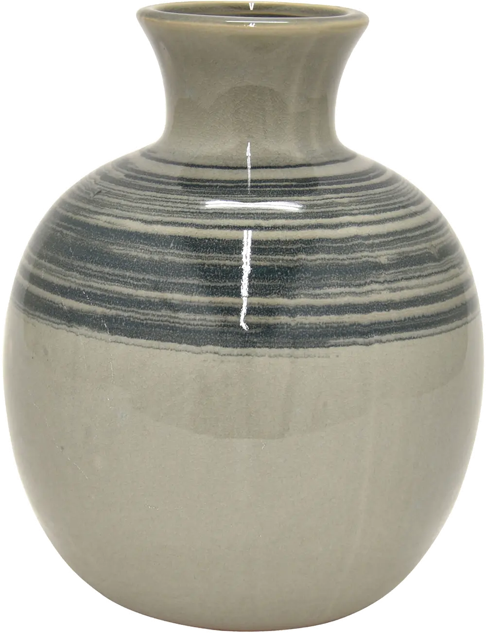 6 Inch Gray Tone Ceramic Vase-1