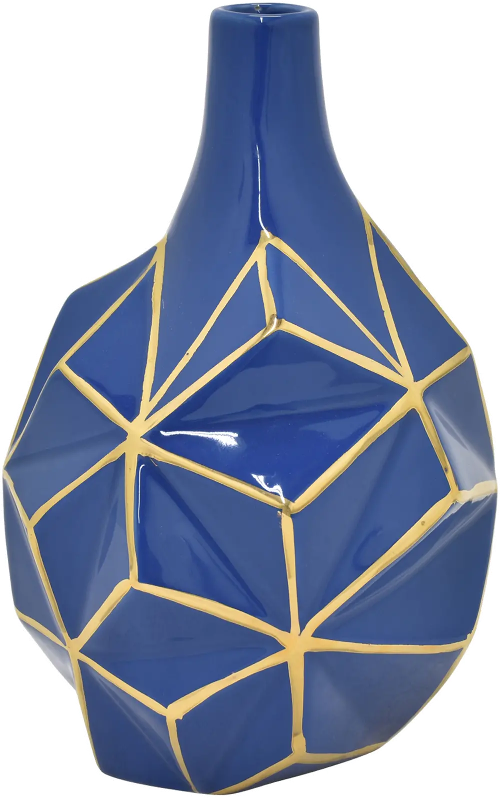 Modern Blue and Gold Porcelain Vase-1