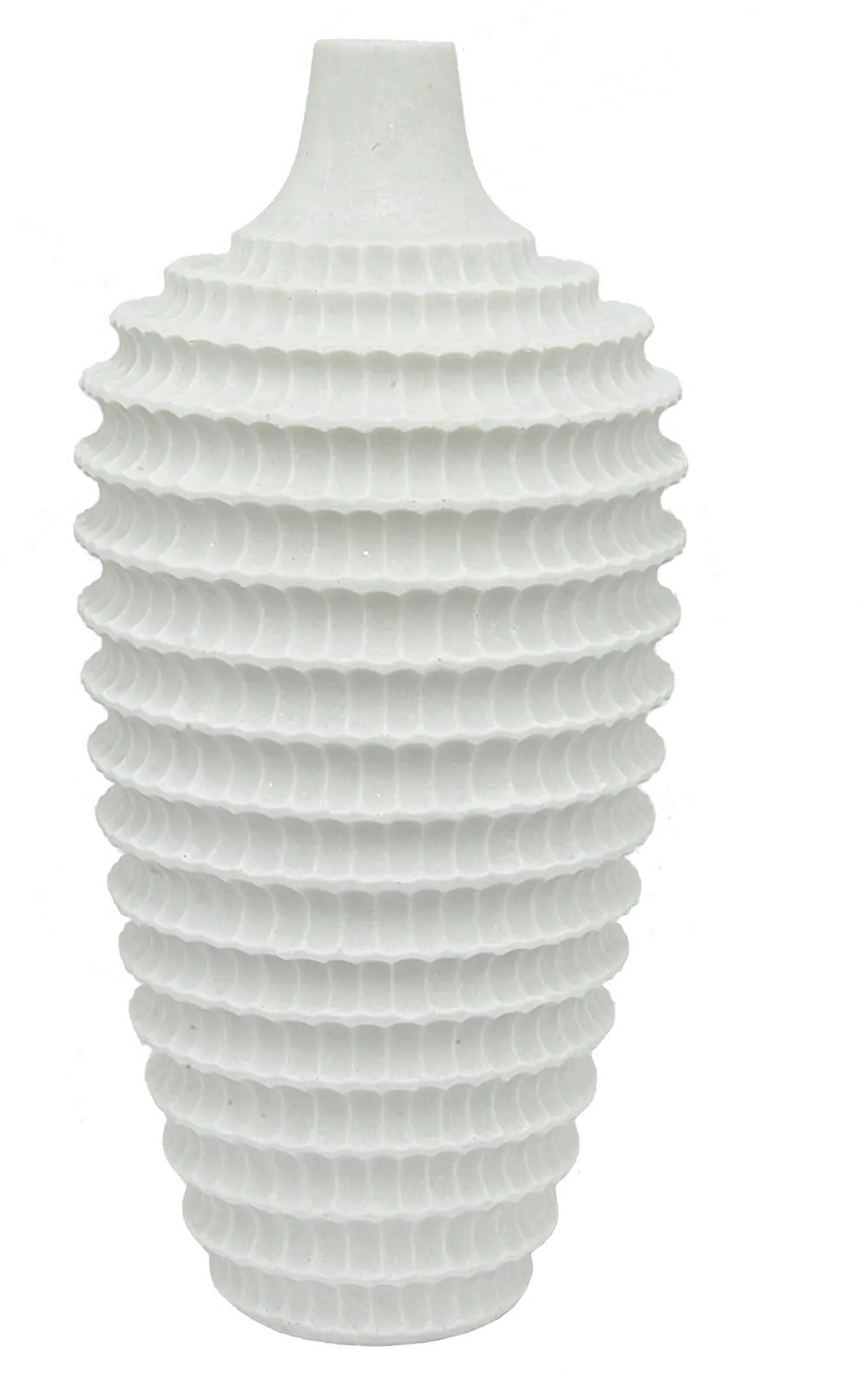 19 Inch White Textured Vase-1