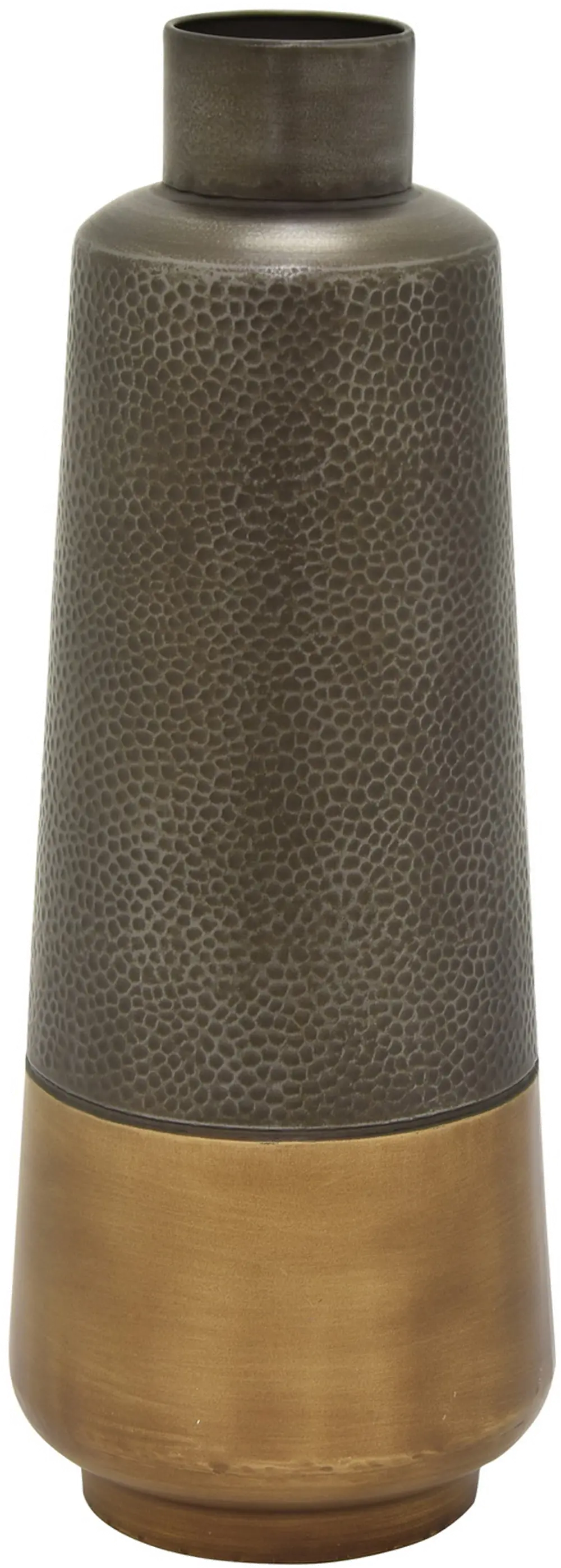 20 Inch Two Tone Bronze and Metal Vase-1