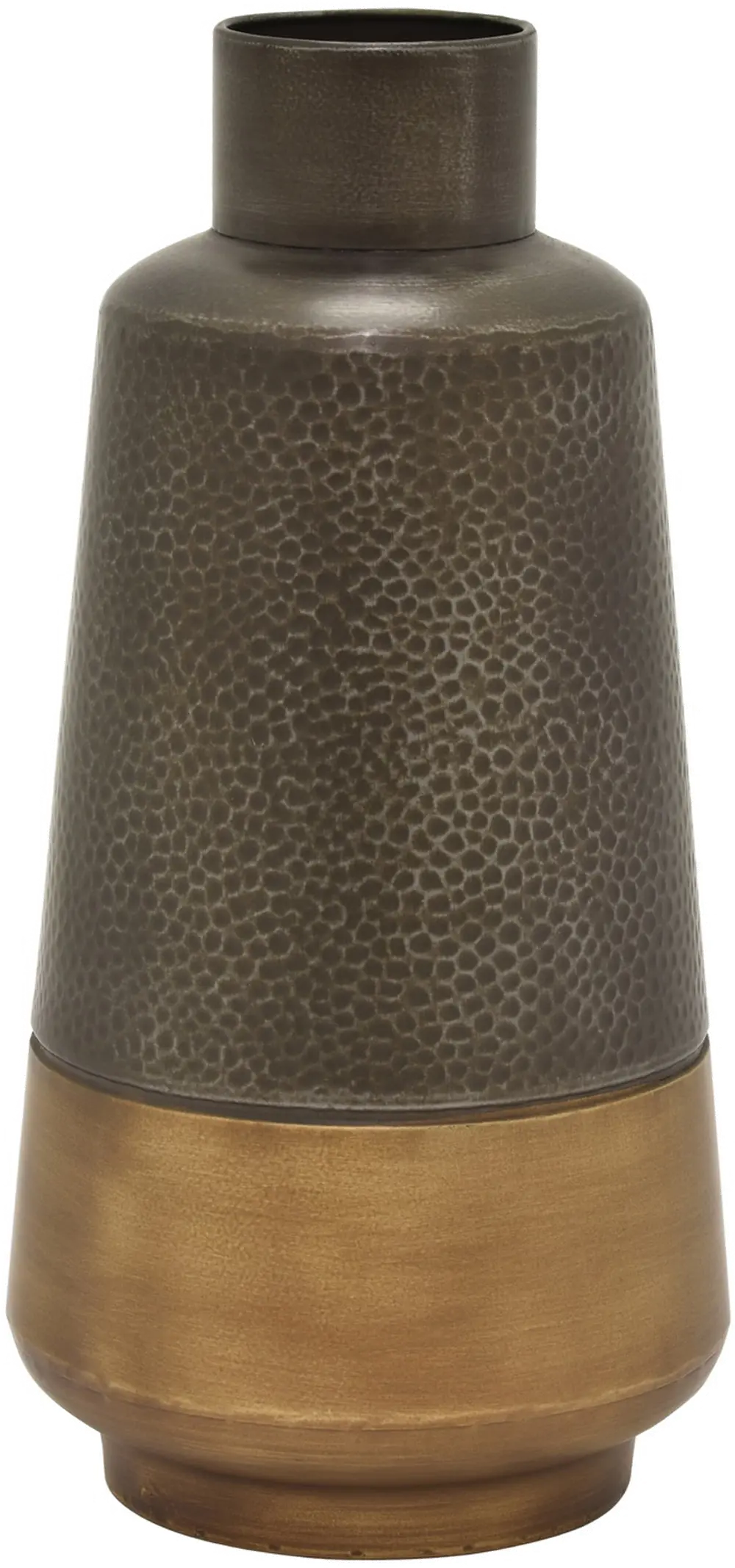 15 Inch Two Tone Bronze and Metal Vase-1