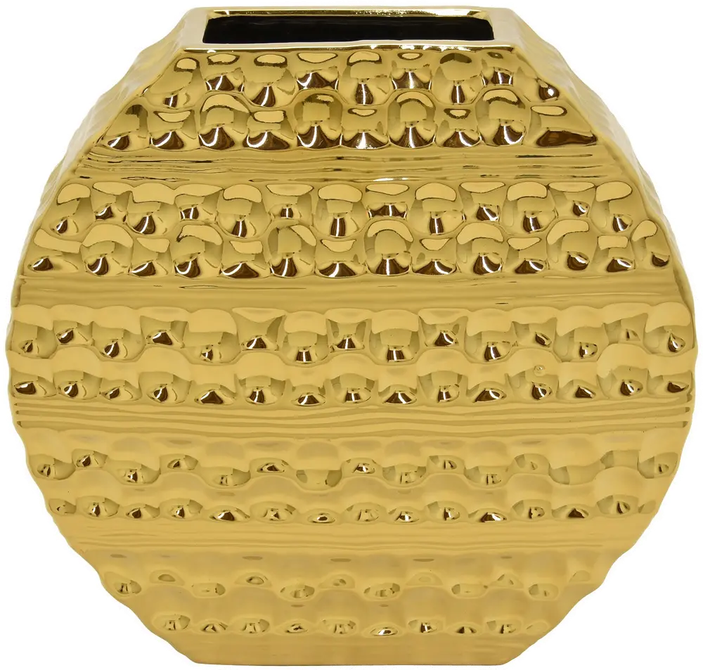 10 Inch Gold Oval Ceramic Vase-1