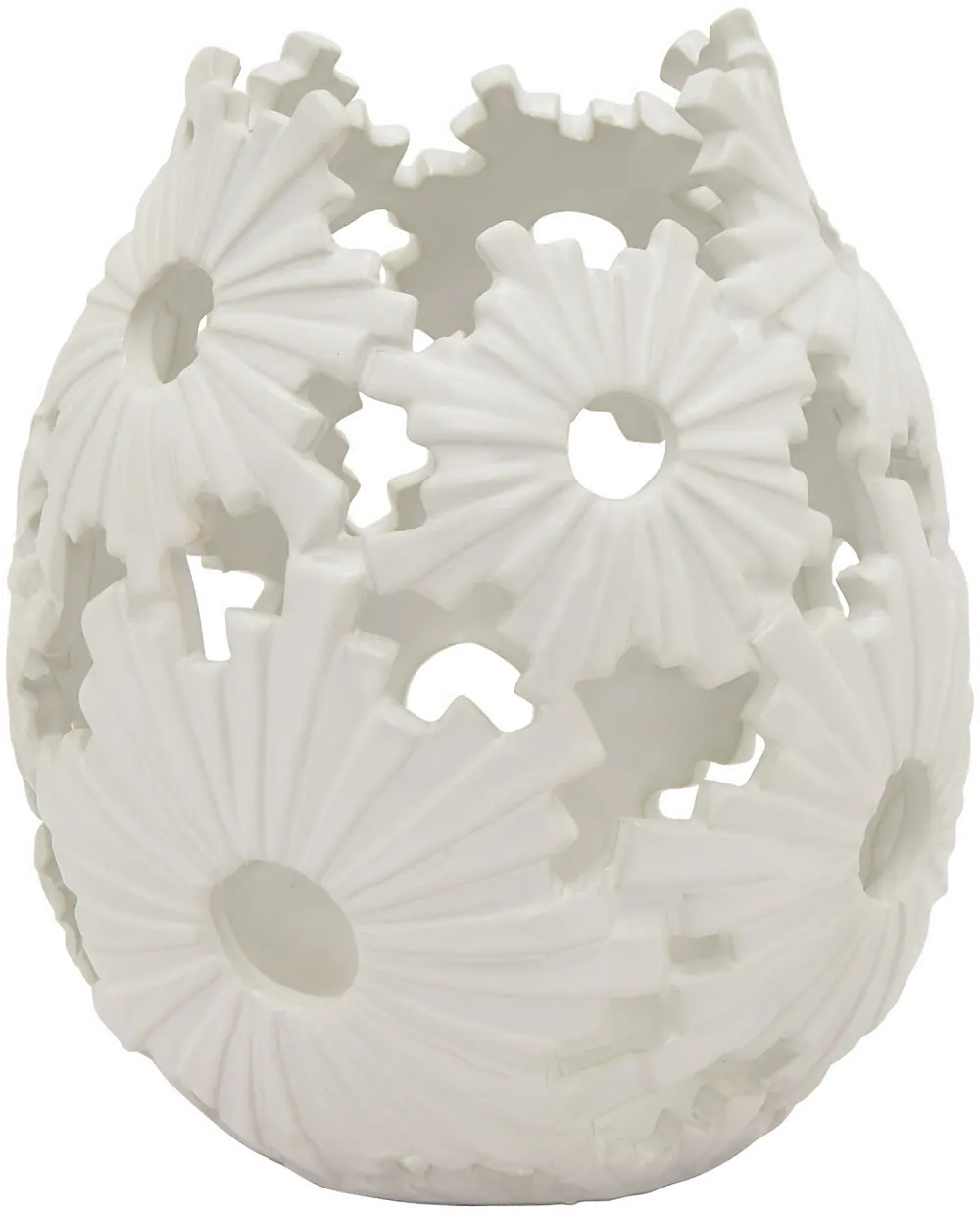 8 Inch Matte White Ceramic Vase-1
