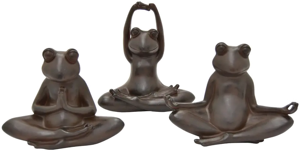 Assorted Bronze Yoga Frog Sculpture-1