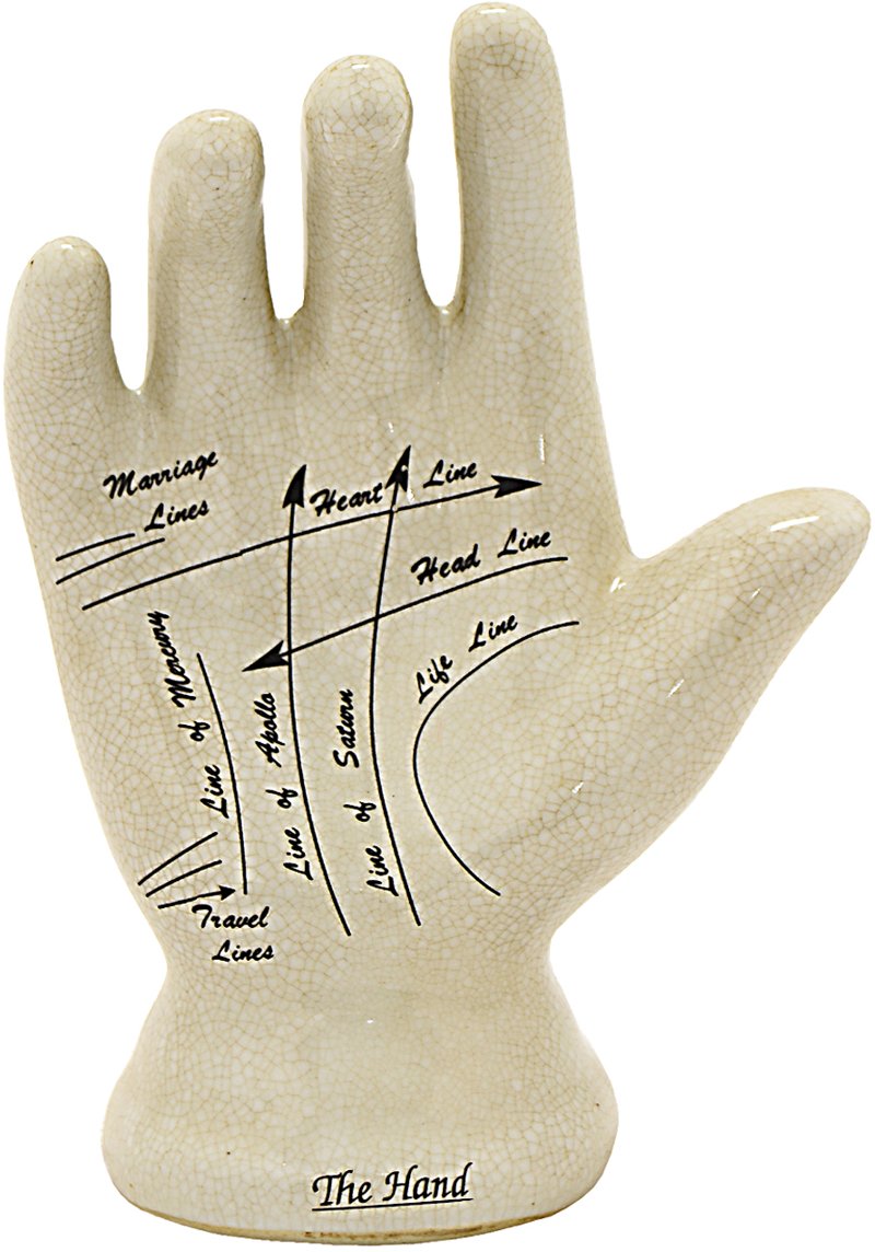 White Phrenology Hand Sculpture